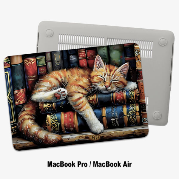 Cute Cat Book Lover's MacBook Case