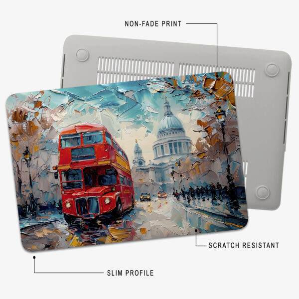 London Bus Oil Painting MacBook Case