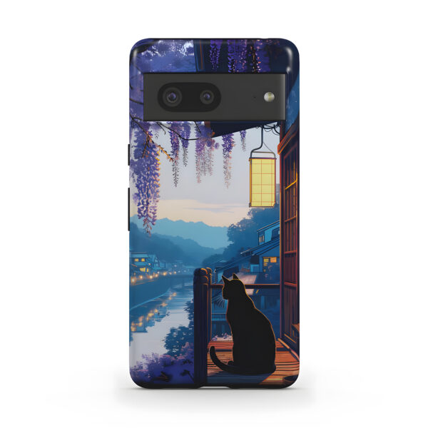 Black Cat Cute Lo-fi Anime Phone Case