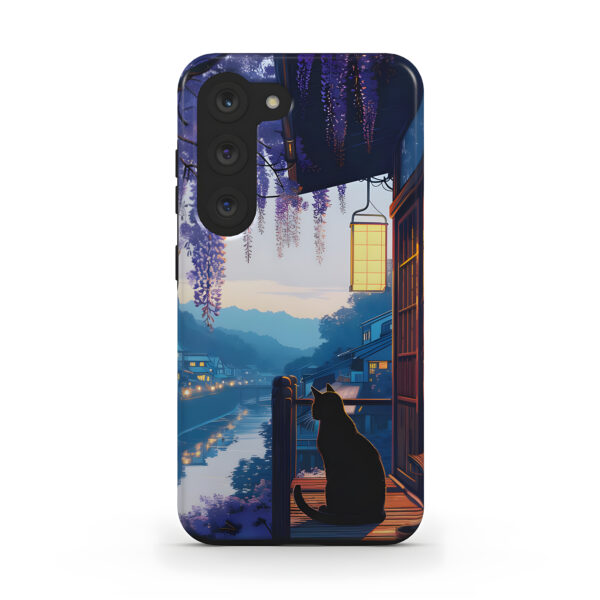 Black Cat Cute Lo-fi Anime Phone Case