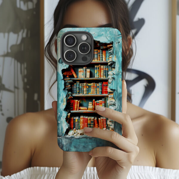 Book Lovers 3D Hole Wall Phone Case