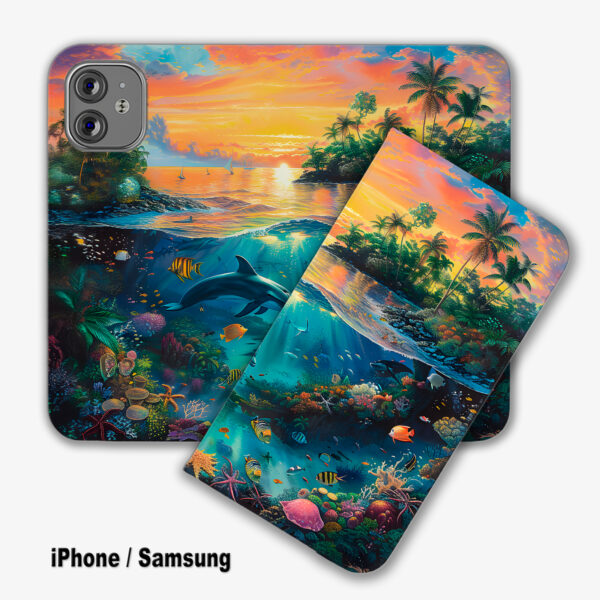 Tropical Ocean Blue Wallet Phone Case