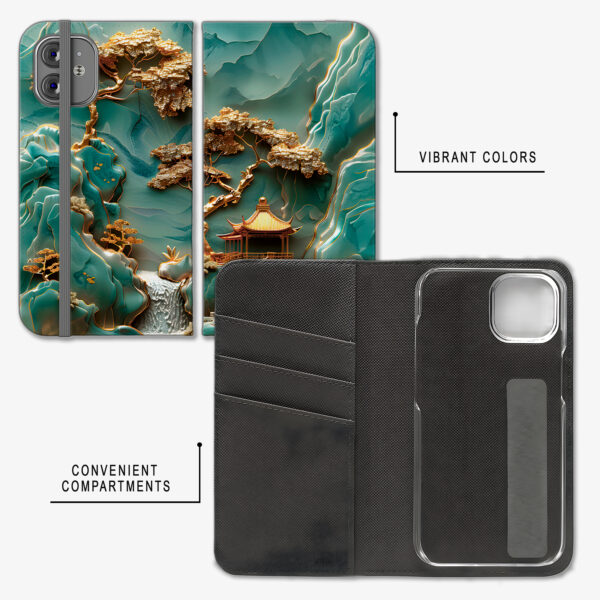 Golden Tree Asian Jade Phone Wallet Case