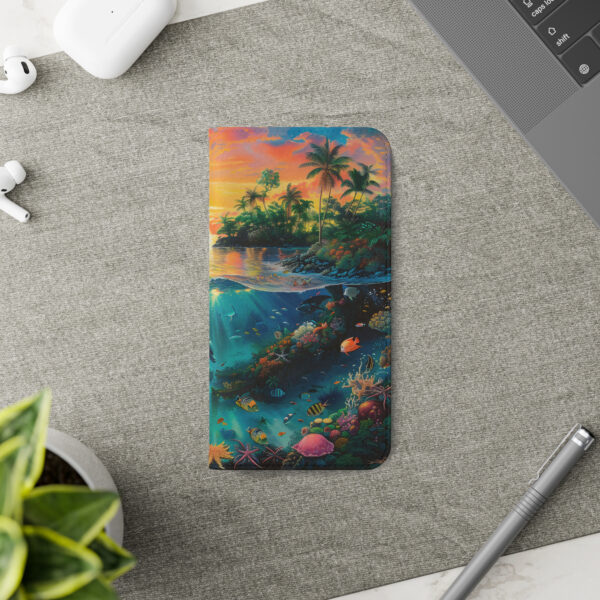 Tropical Ocean Blue Wallet Phone Case