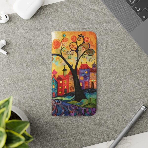 Colorful Quirky Houses Wallet Phone Case