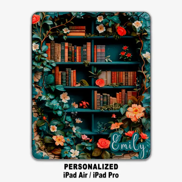 Personalized Floral Books iPad Case