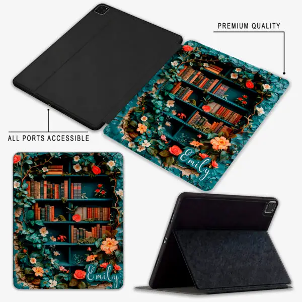 Personalized Floral Books iPad Case