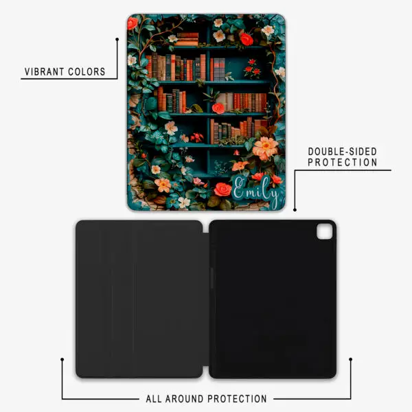 Personalized Floral Books iPad Case