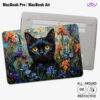 Floral Feline Artistic Cat MacBook Case