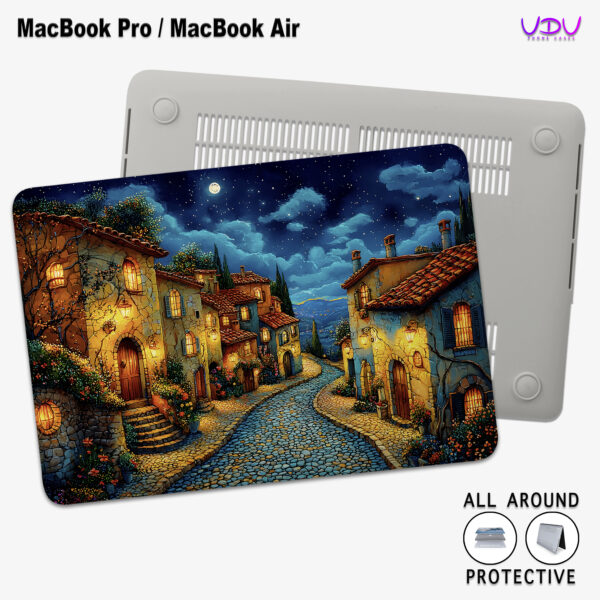 Tuscan Village Under Moonlight MacBook Case