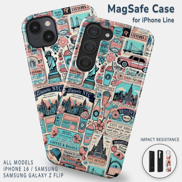 Retro NYC Collage Tough Phone Case