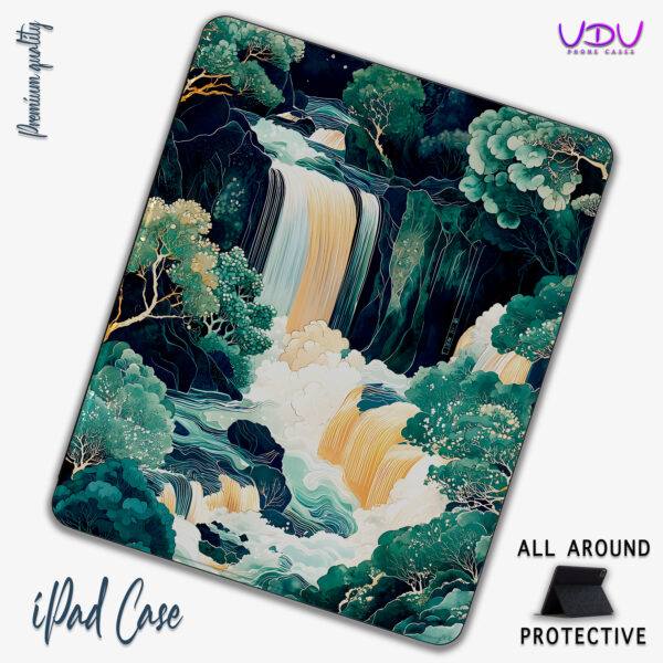 Serene Waterfall Forest iPad Case