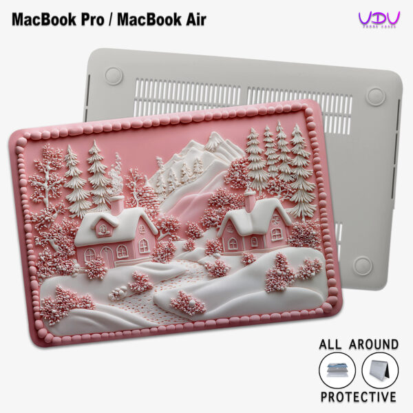 Cozy Winter Village MacBook Case