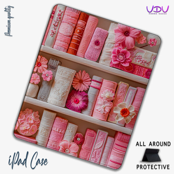 Romantic Floral Bookshelf iPad Case