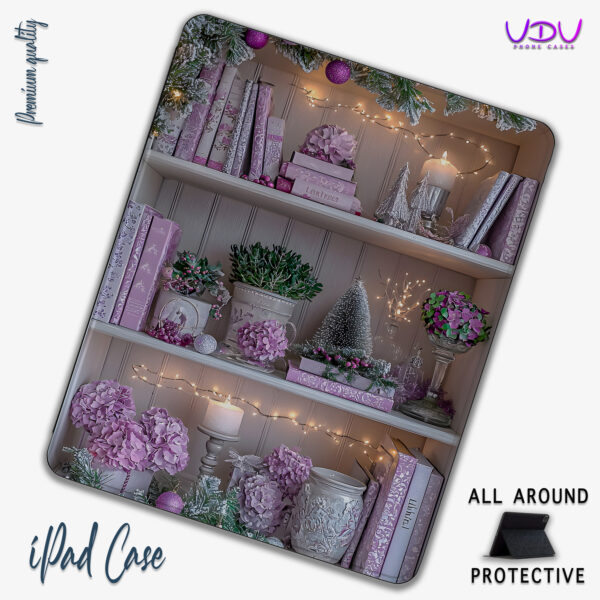 Lilac Winter Bookshelf iPad Case