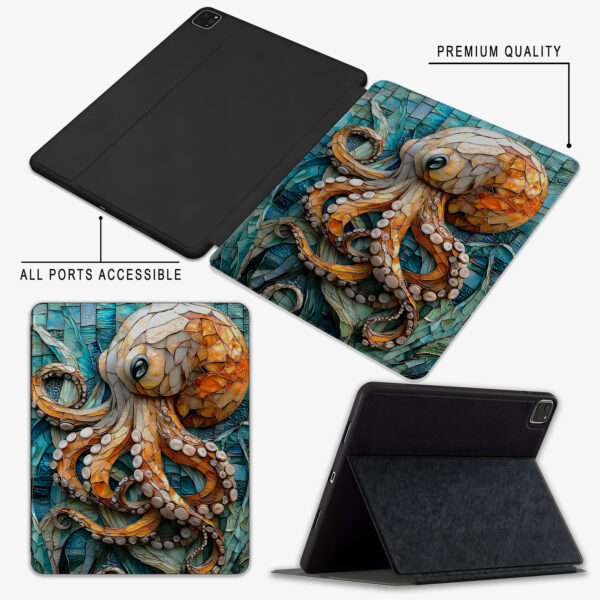 Oceanic Octopus Stained Glass iPad Case